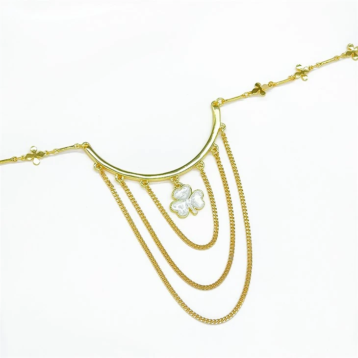 Gold Flower Station Necklace
